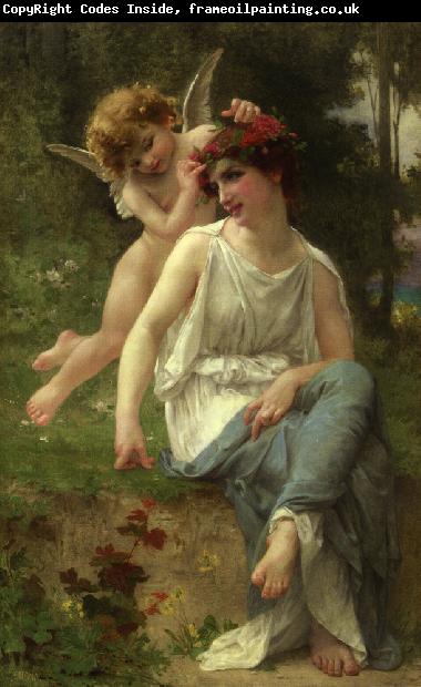 Guillaume Seignac Cupid Adoring A Young Maiden